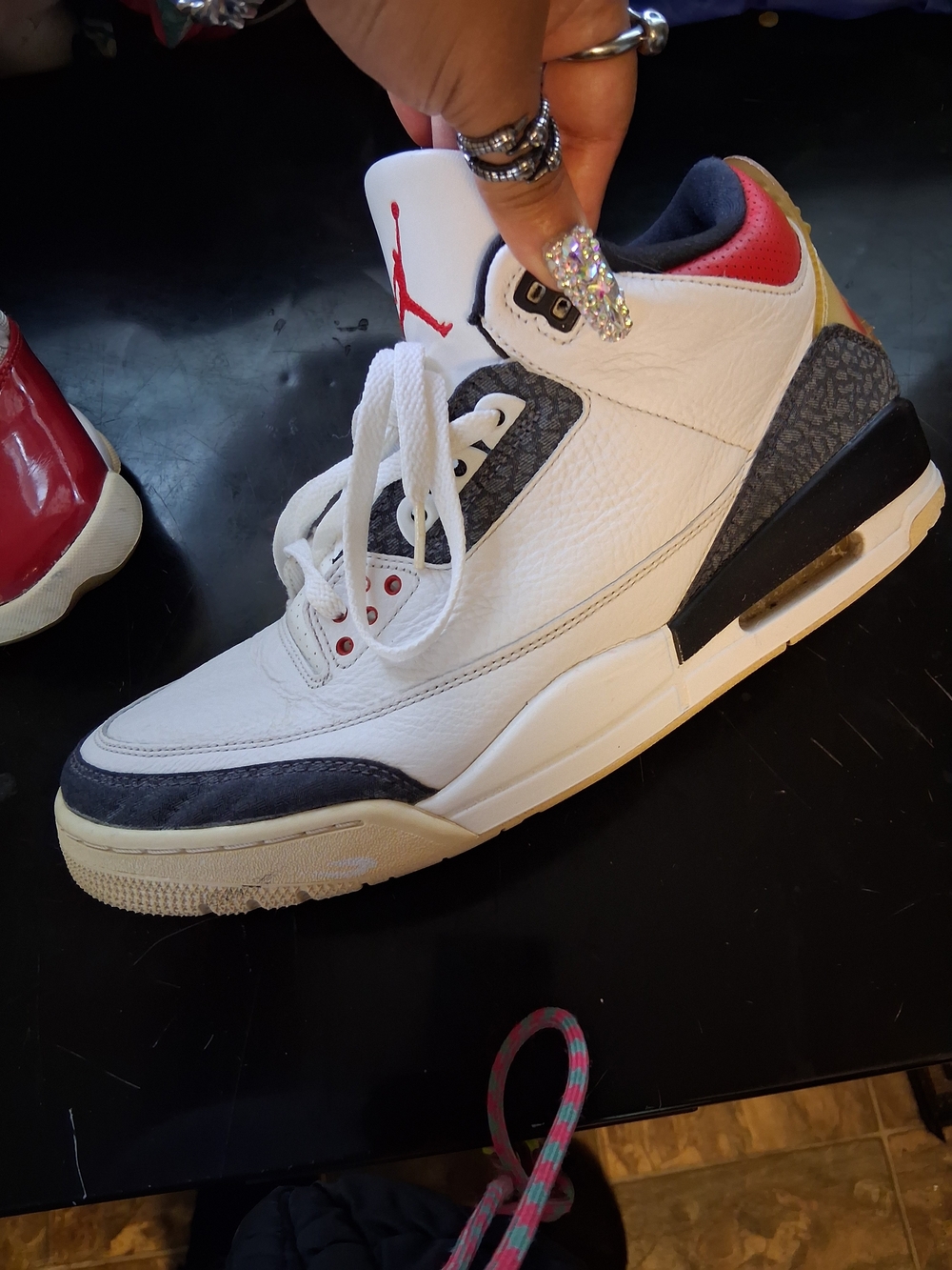 Jordan White Black Red Retro Sneaker